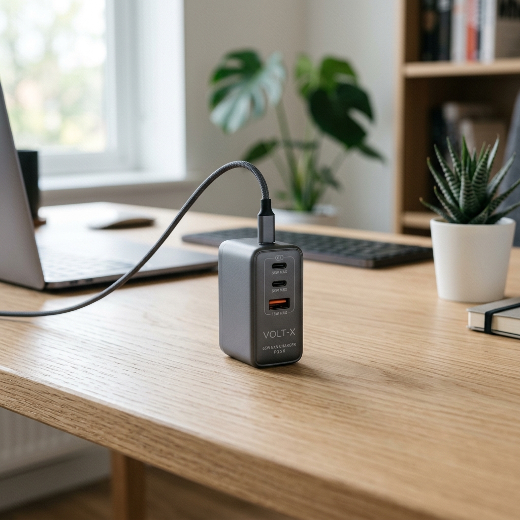 Volt-X 65W GaN Fast Charger (3 Ports PD+QC)