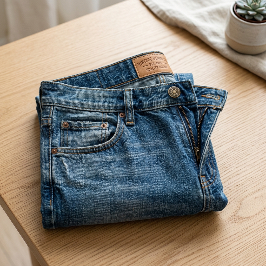 Vintage Straight-Fit Denim Jeans